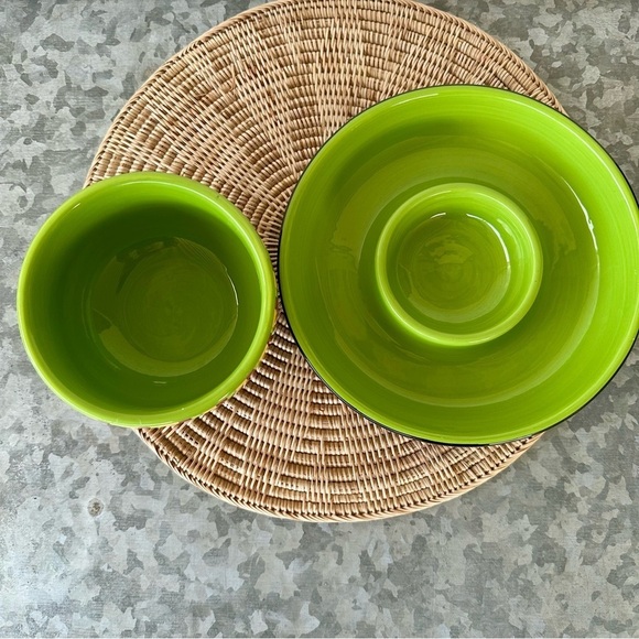 Crate & Barrel Ceramic Mambo Lime Margarita Salter & Salsa Set - Picture 2 of 3